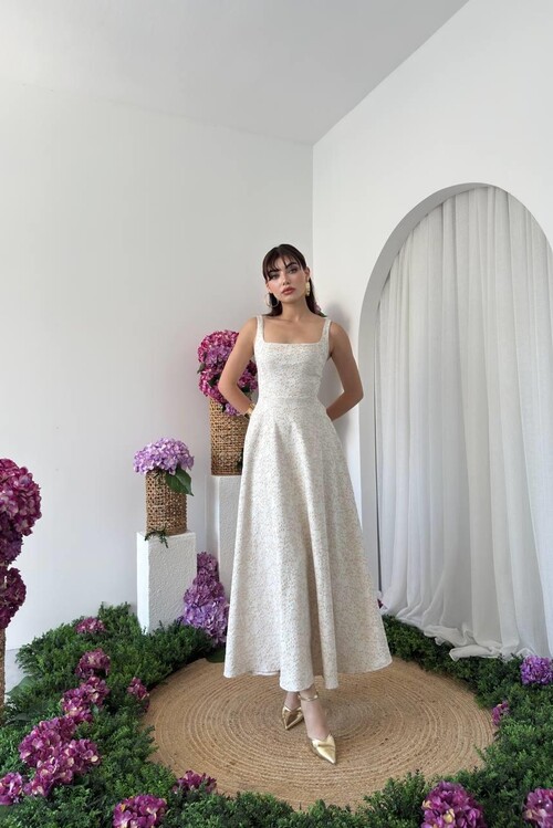 Kalf Flower Detailed Dress