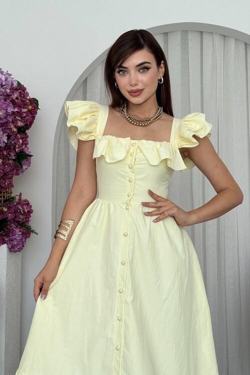 Kapuda Fırfırlı Elbise