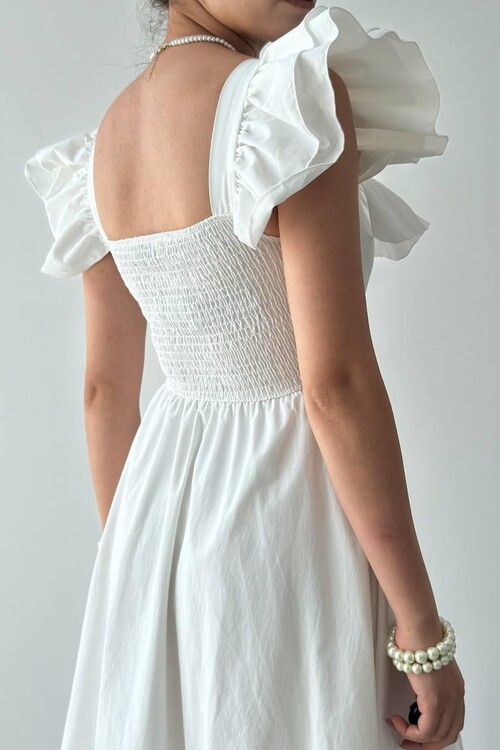 Kapuda Fırfırlı Elbise