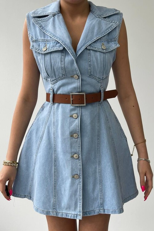 Kevin Belted Jean Dress