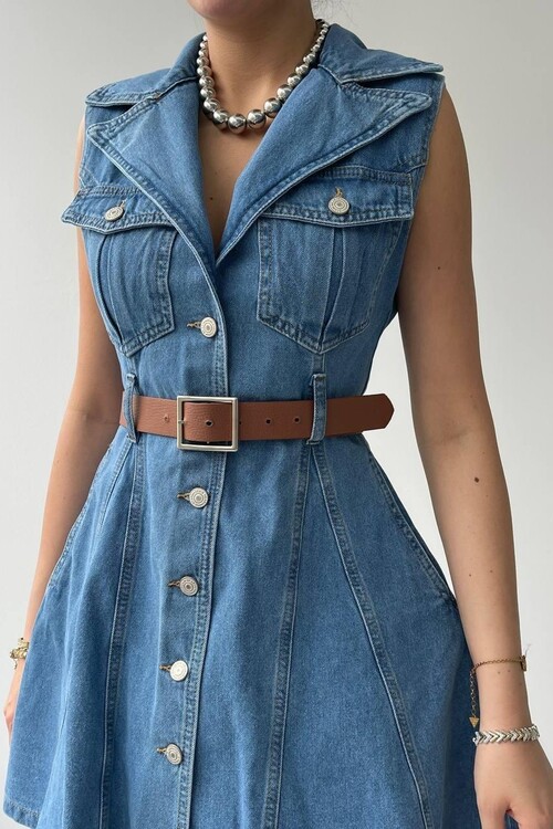 Kevin Belted Jean Dress