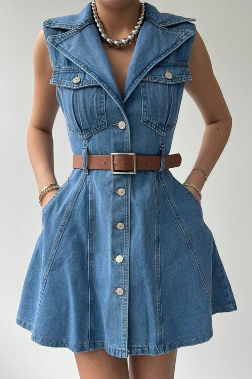 Kevin Belted Jean Dress