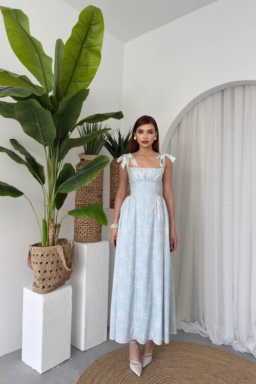 Khalesı Omuz Bağlamalı Elbise