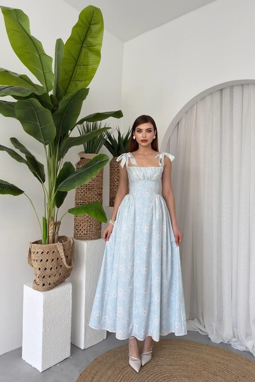 Khalesı Omuz Bağlamalı Elbise