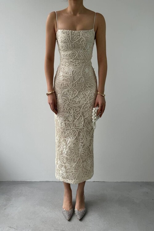 Lande İp Askılı Elbise