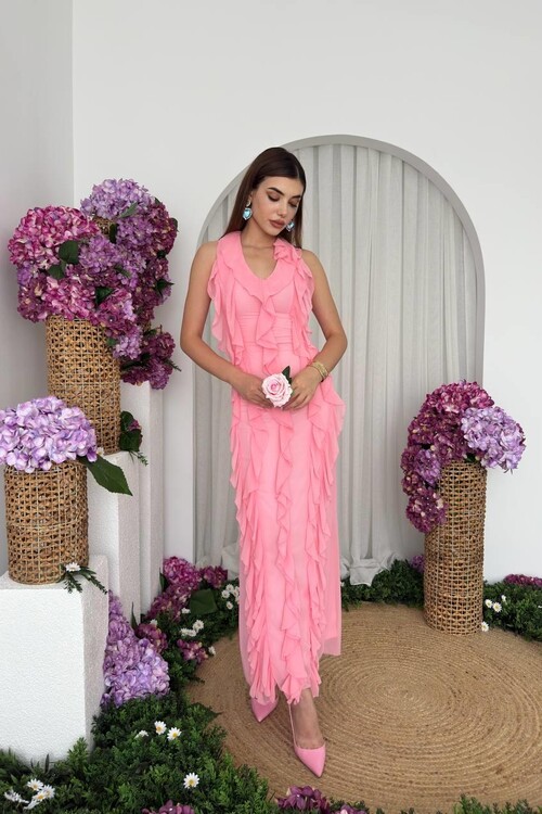 Lea Fırfırlı Elbise