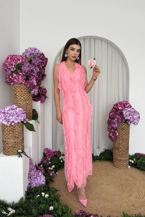 Lea Fırfırlı Elbise