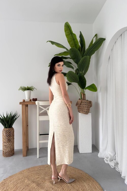 Lers Çiçek Detaylı Elbise