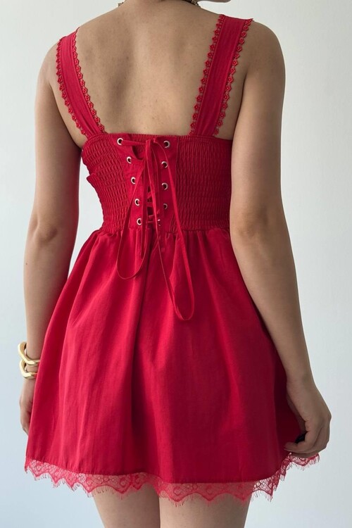 Lille Arkası Bağlamalı Elbise