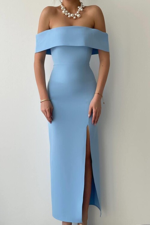 MADONNA YAKA UZUN ELBİSE