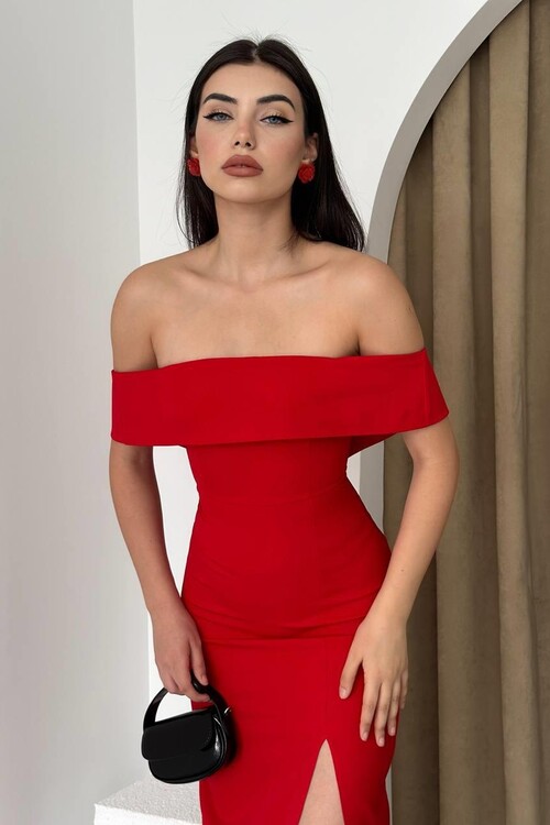 MADONNA YAKA UZUN ELBİSE