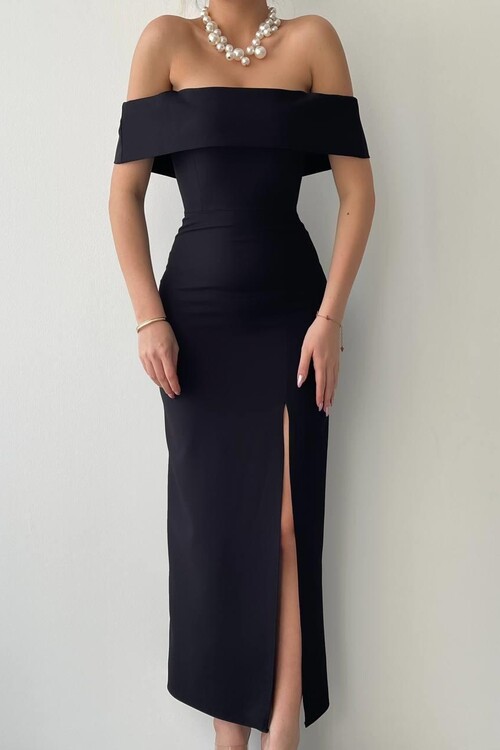 MADONNA YAKA UZUN ELBİSE