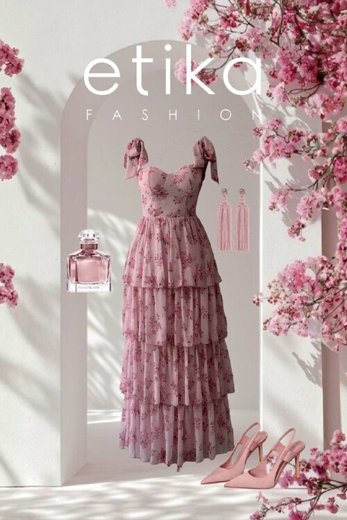 Mafe Omuz Bağlamalı Elbise