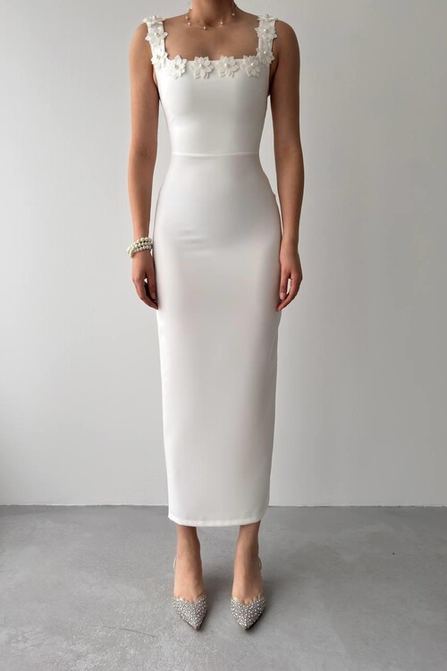 Mıng Çiçek Detaylı Elbise