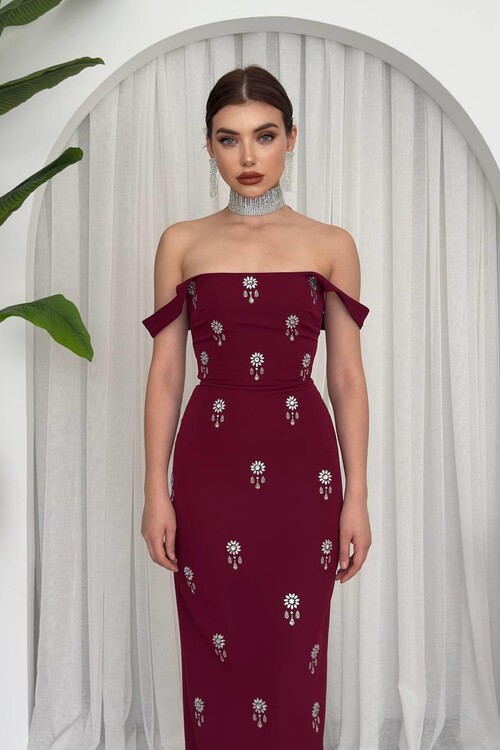 Ners Taş Detaylı Elbise