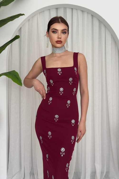 Ners Taş Detaylı Elbise