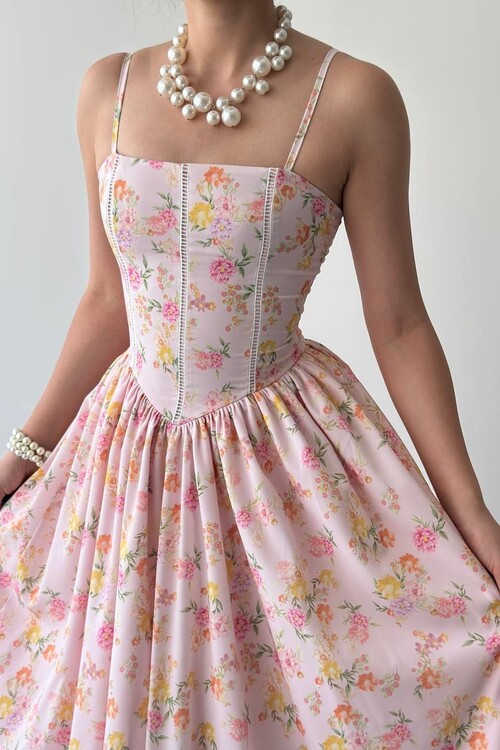 Pars İp Askılı Elbise