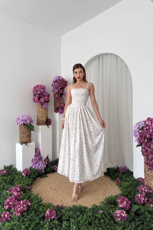 Pars İp Askılı Elbise