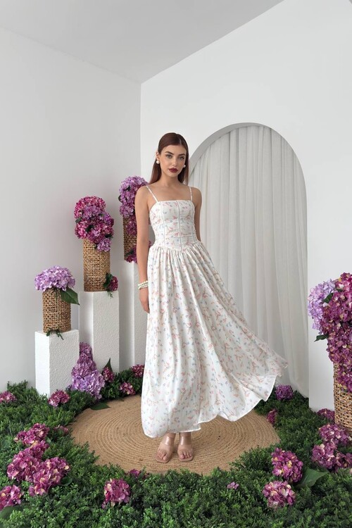 Pars İp Askılı Elbise