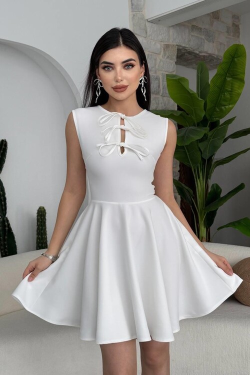 Perp Bow Detailed Dress