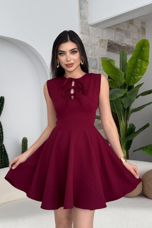 Perp Bow Detailed Dress