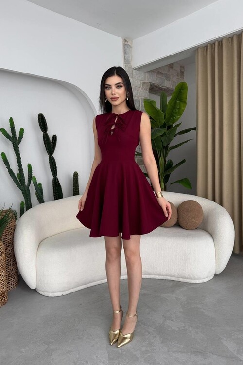 Perp Bow Detailed Dress