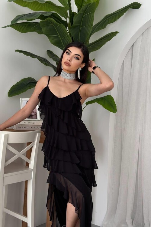 Ples Slit Detailed Dress