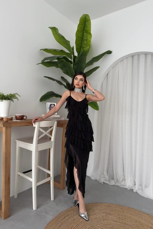 Ples Slit Detailed Dress