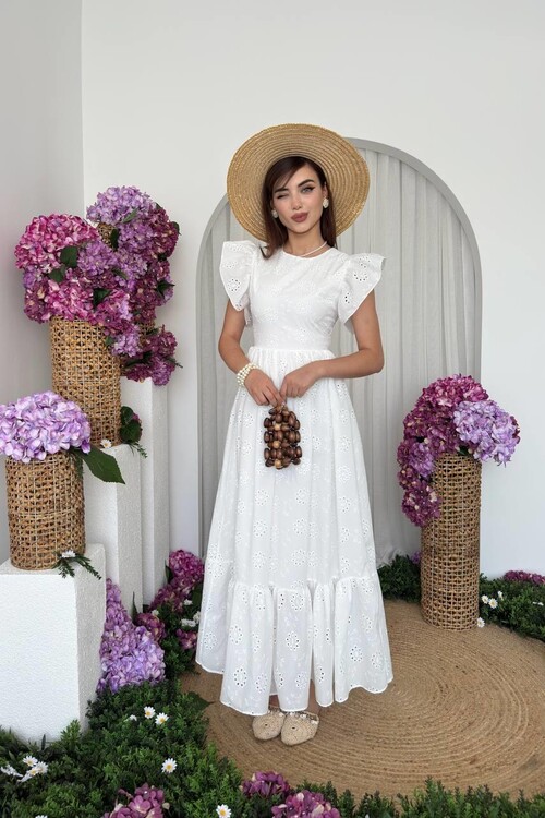 Pol Fırfırlı Elbise