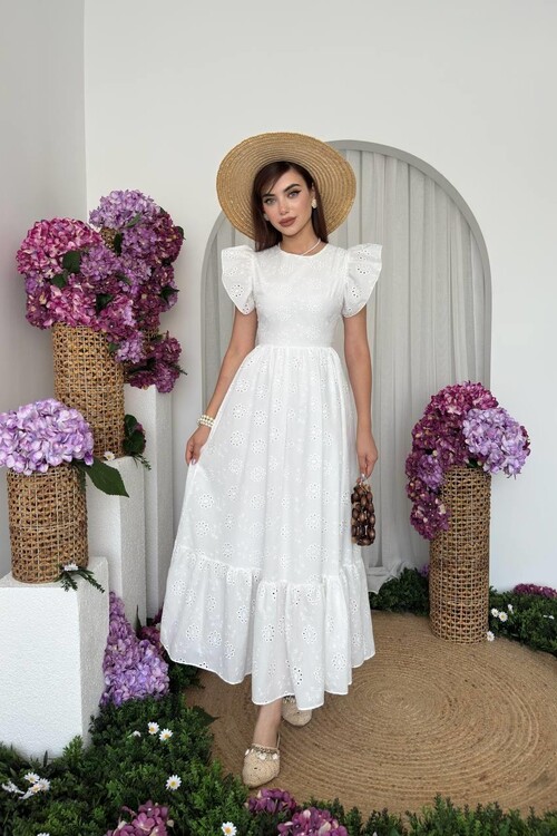 Pol Fırfırlı Elbise