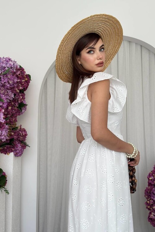 Pol Fırfırlı Elbise