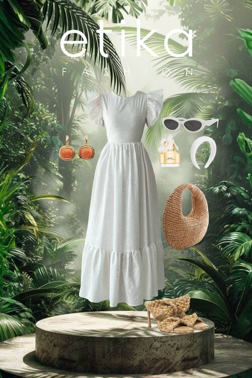 Pol Fırfırlı Elbise