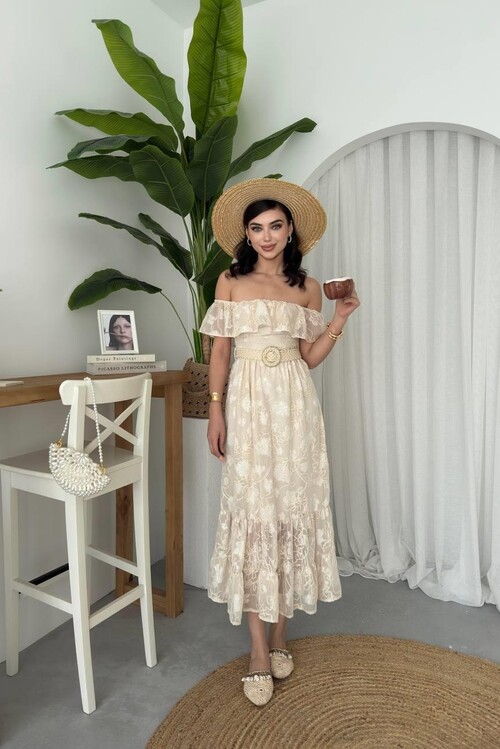 Reget Kemerli Elbise