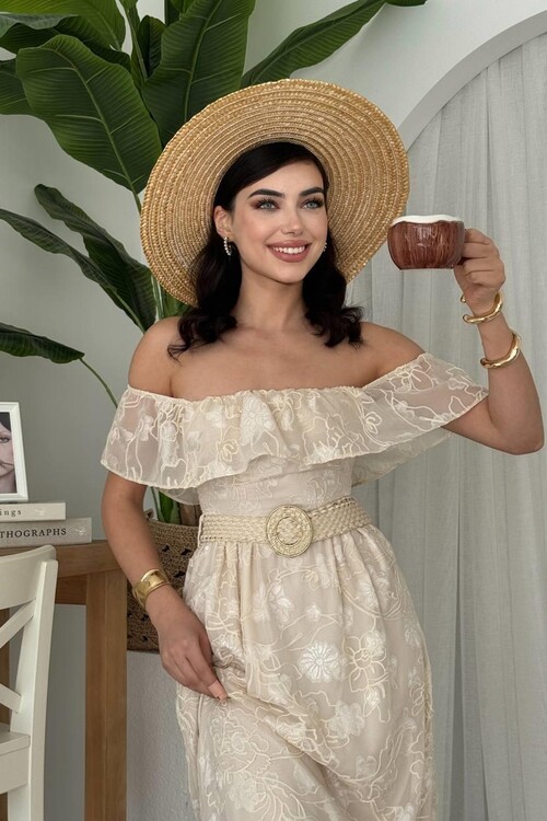 Reget Kemerli Elbise