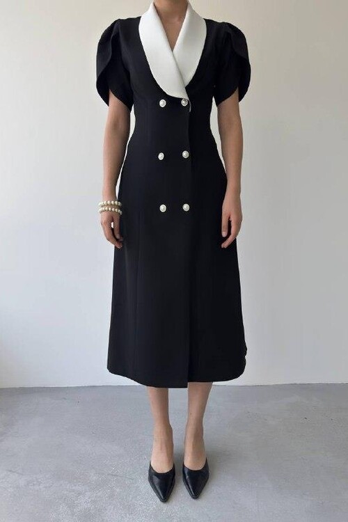 Reta Button Detailed Dress