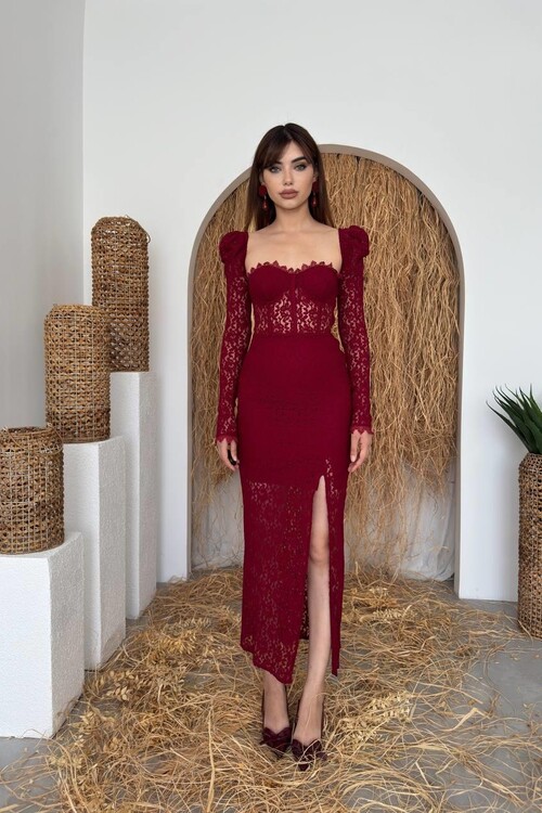 Siena Yırtmaç Detaylı Elbise