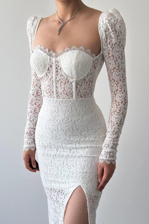 Siena Yırtmaç Detaylı Elbise