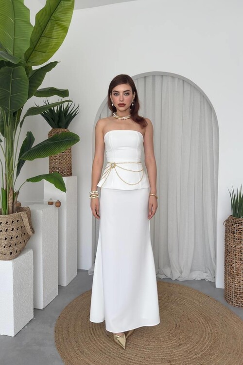 Spas Straplez Elbise