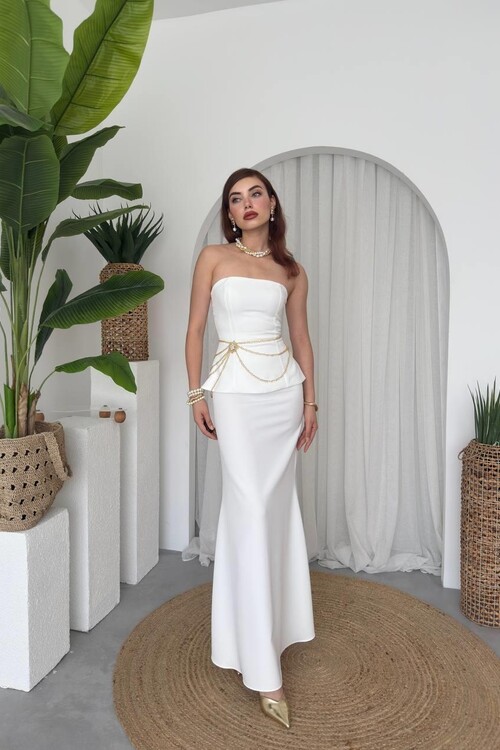 Spas Straplez Elbise