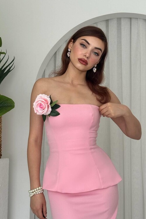 Spas Straplez Elbise