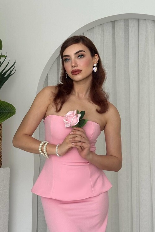 Spas Straplez Elbise