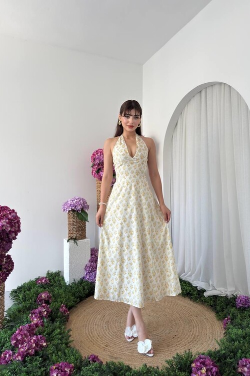 Spen Boyun Bağlamalı Elbise