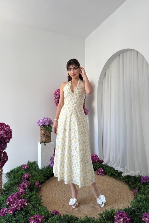 Spen Boyun Bağlamalı Elbise