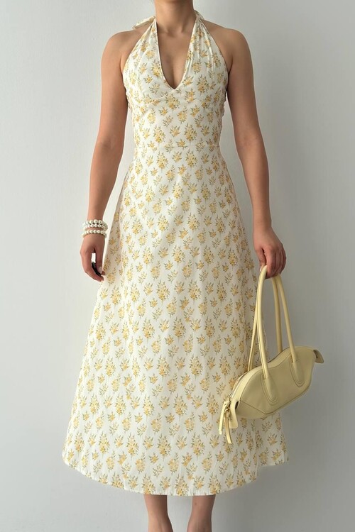 Spen Boyun Bağlamalı Elbise