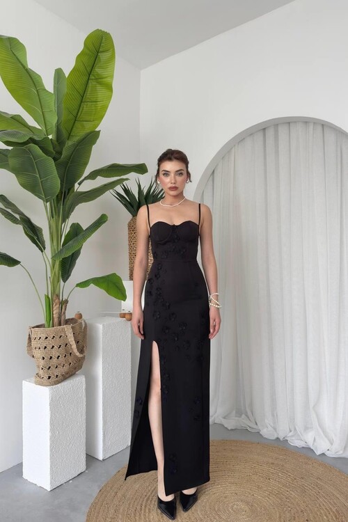 Stor Gül Detaylı Elbise