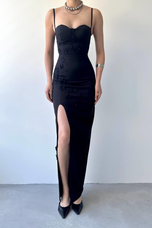 Stor Gül Detaylı Elbise