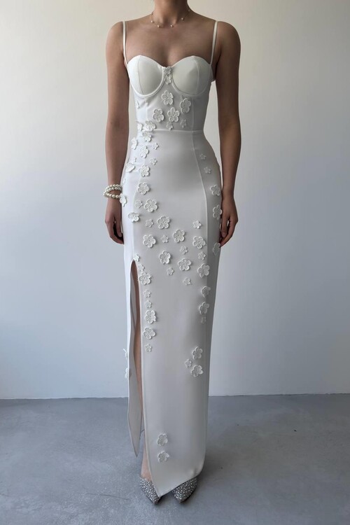 Stor Gül Detaylı Elbise