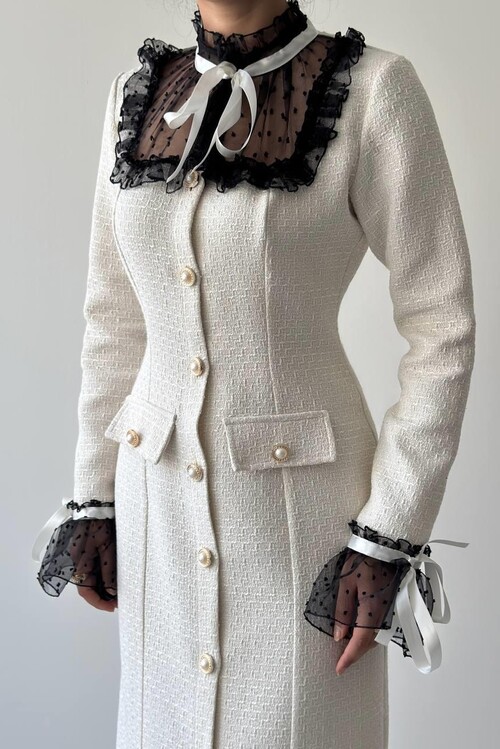 Stro Lace Detailed Dress