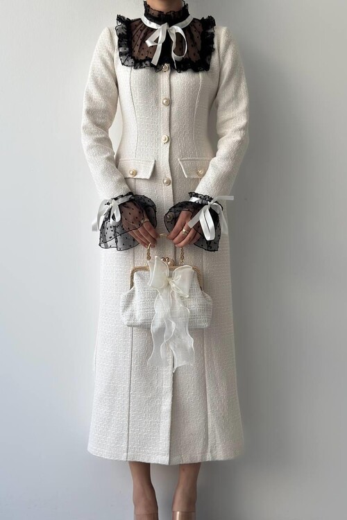 Stro Lace Detailed Dress