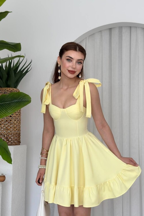 VERO OMUZ BAĞLAMALI ELBİSE